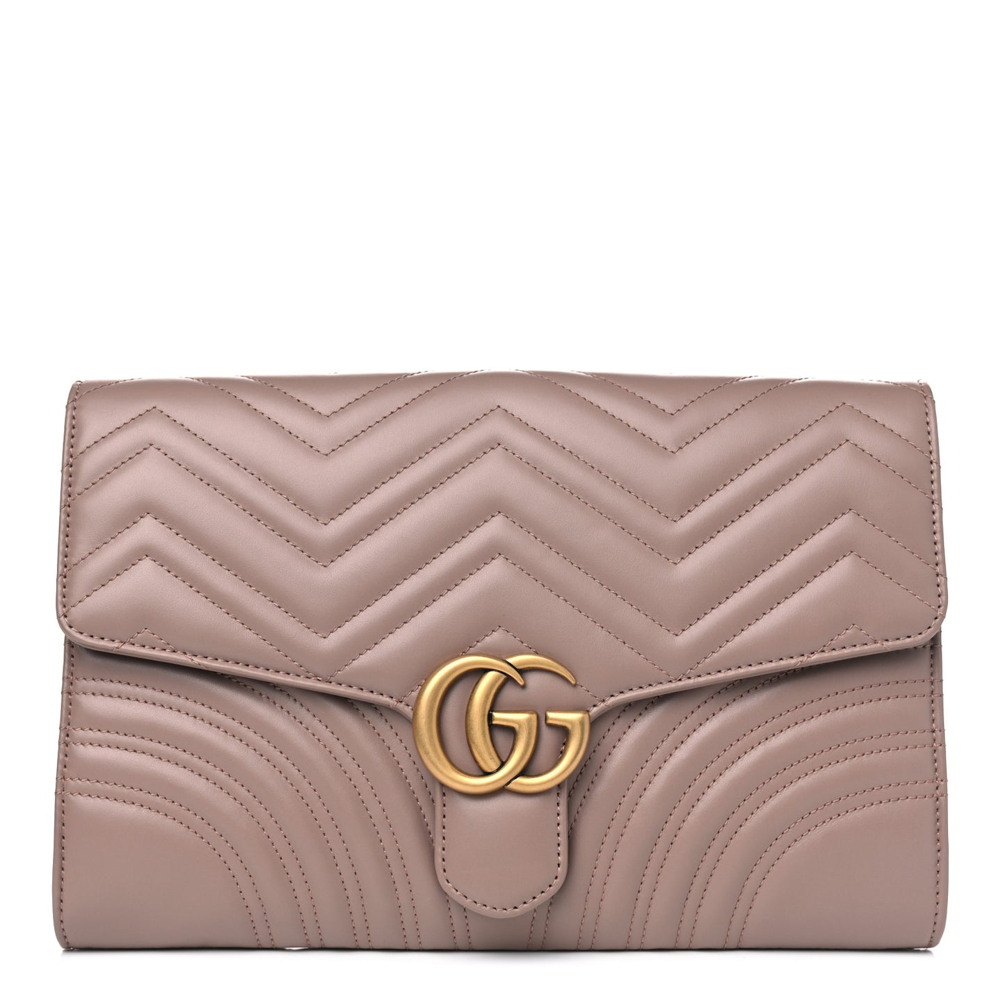 Calfskin Matelasse GG Marmont Clutch Porcelain Rose