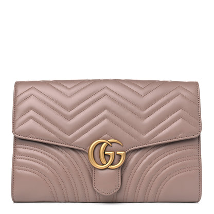 Gucci Calfskin Matelasse GG Marmont Clutch Porcelain Rose 1 of 4