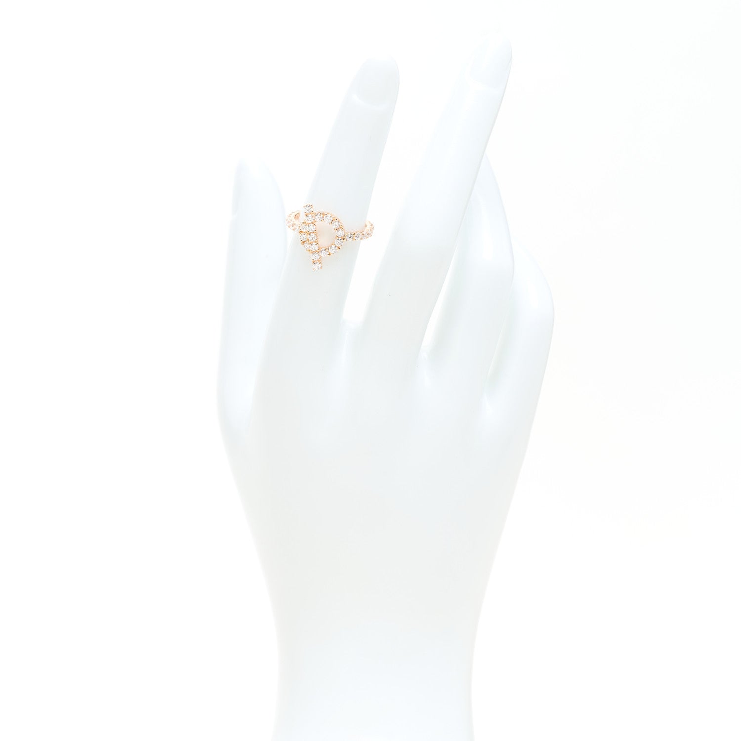 Hermes 18K Rose Gold Diamond Finesse Ring 50 5.25 2 of 8
