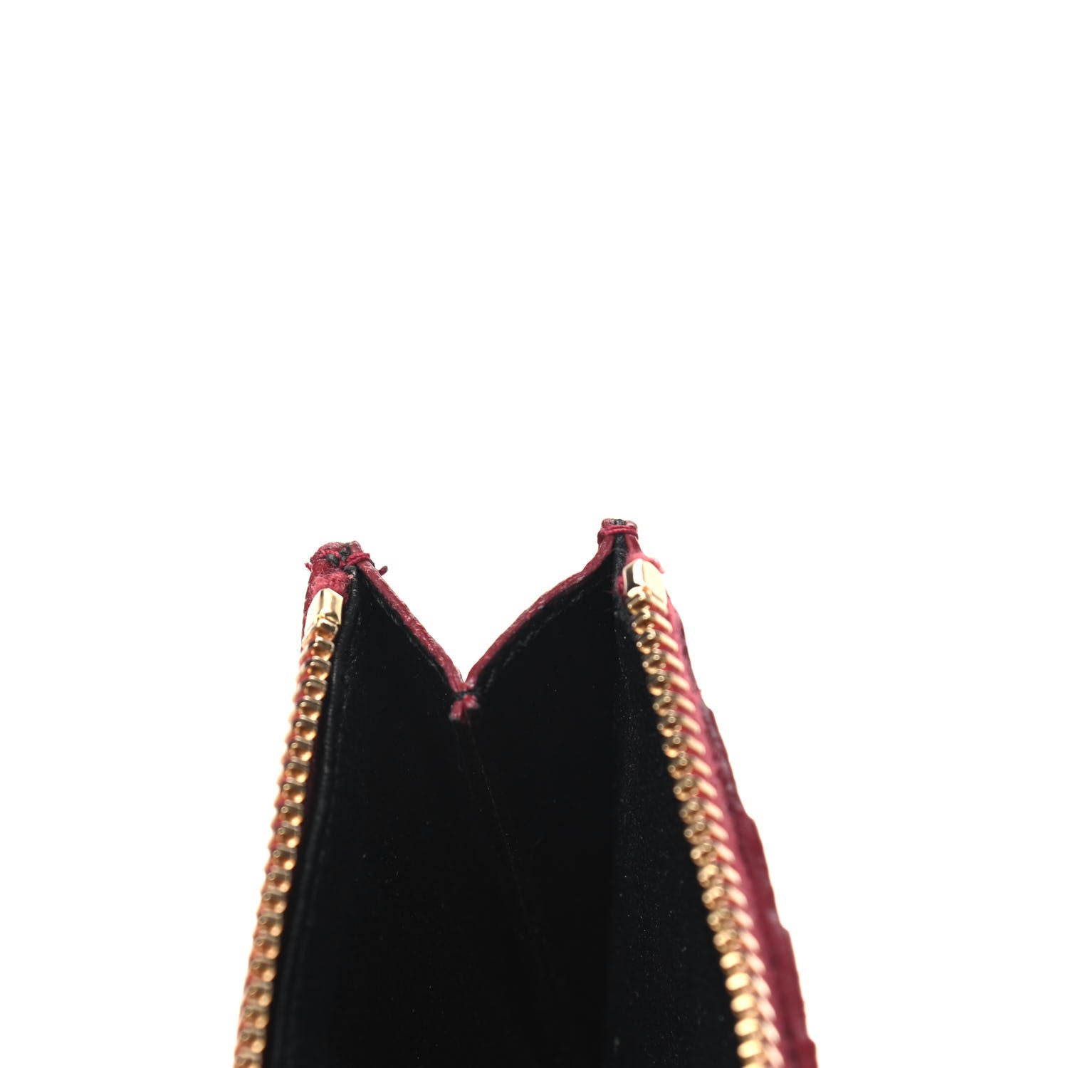 Saint Laurent Grain De Poudre Matelasse Chevron Monogram Fragments Zippered Card Case Opyum Red 5 of 9