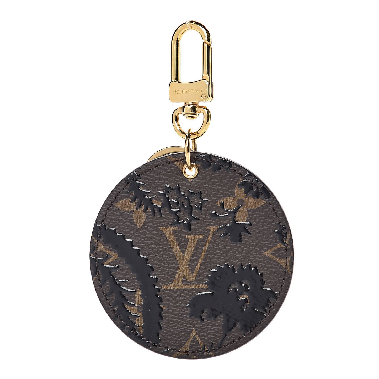 Monogram Blossom Bag Charm Key Holder Black
