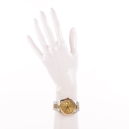 Rolex Stainless Steel 18K Yellow Gold 36mm Oyster Perpetual Datejust Watch Champagne 16233 3 of 10