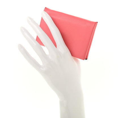 Hermes Chevre Mysore Calvi Card Case Rose Azalee 2 of 12