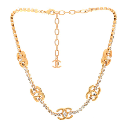 Chanel Metal Crystal CC Marquise Choker Gold 3 of 6