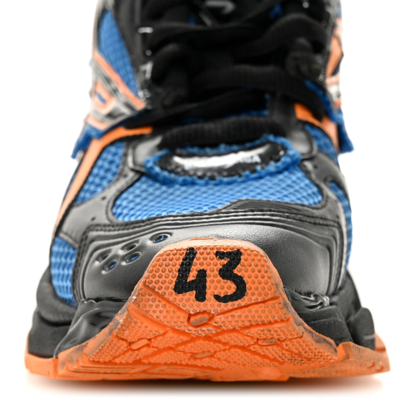 Mesh Rubber Bi-Color Mens Runner Sneakers 10 Blue Orange Black White