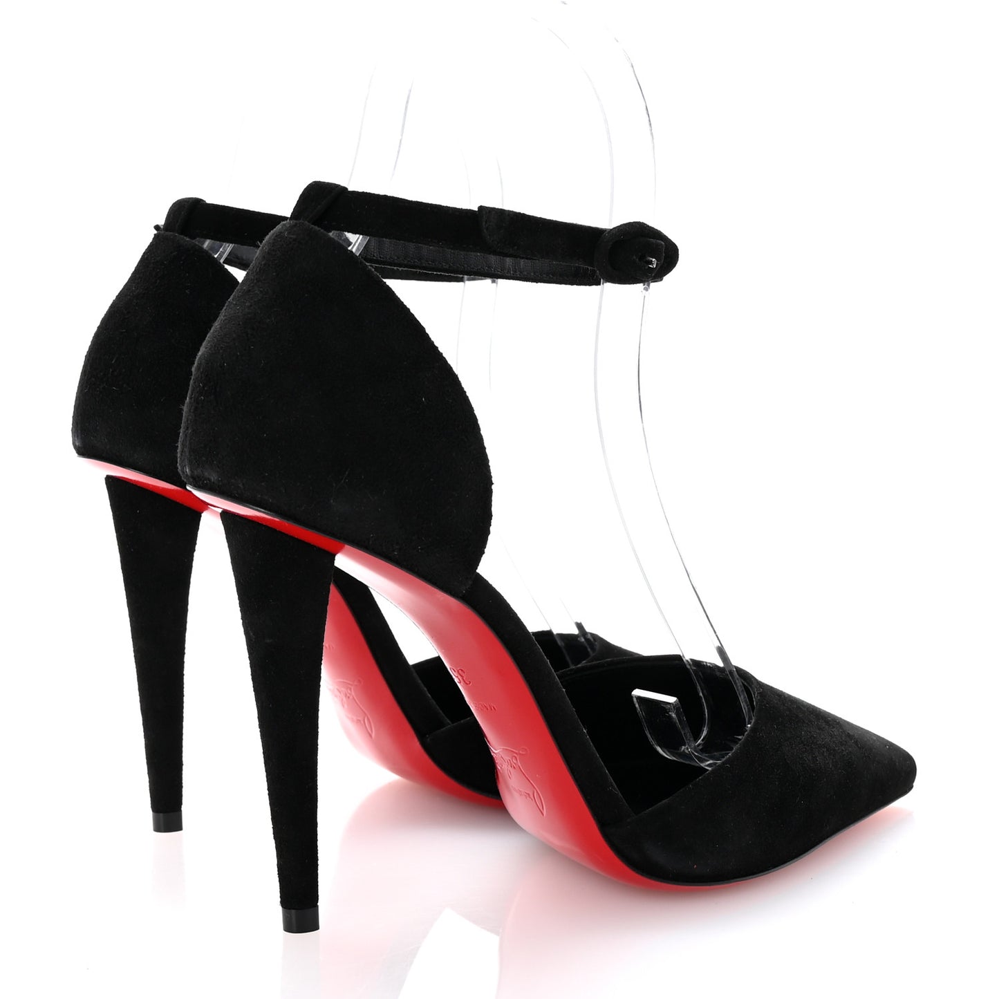 Veau Velours 100 Ankle Strap Pumps 35.5 Black