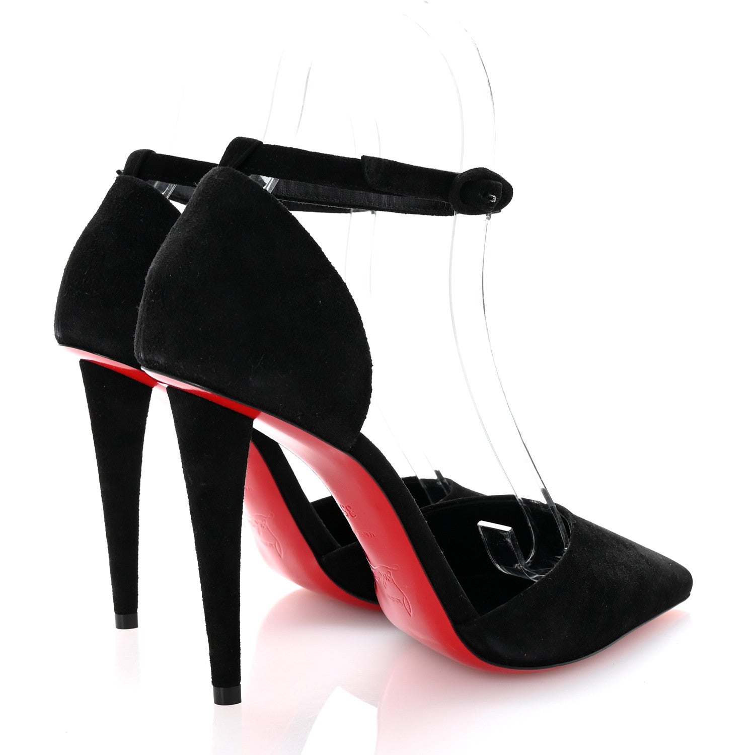 Christian Louboutin Veau Velours 100 Ankle Strap Pumps 35.5 Black 5 of 9