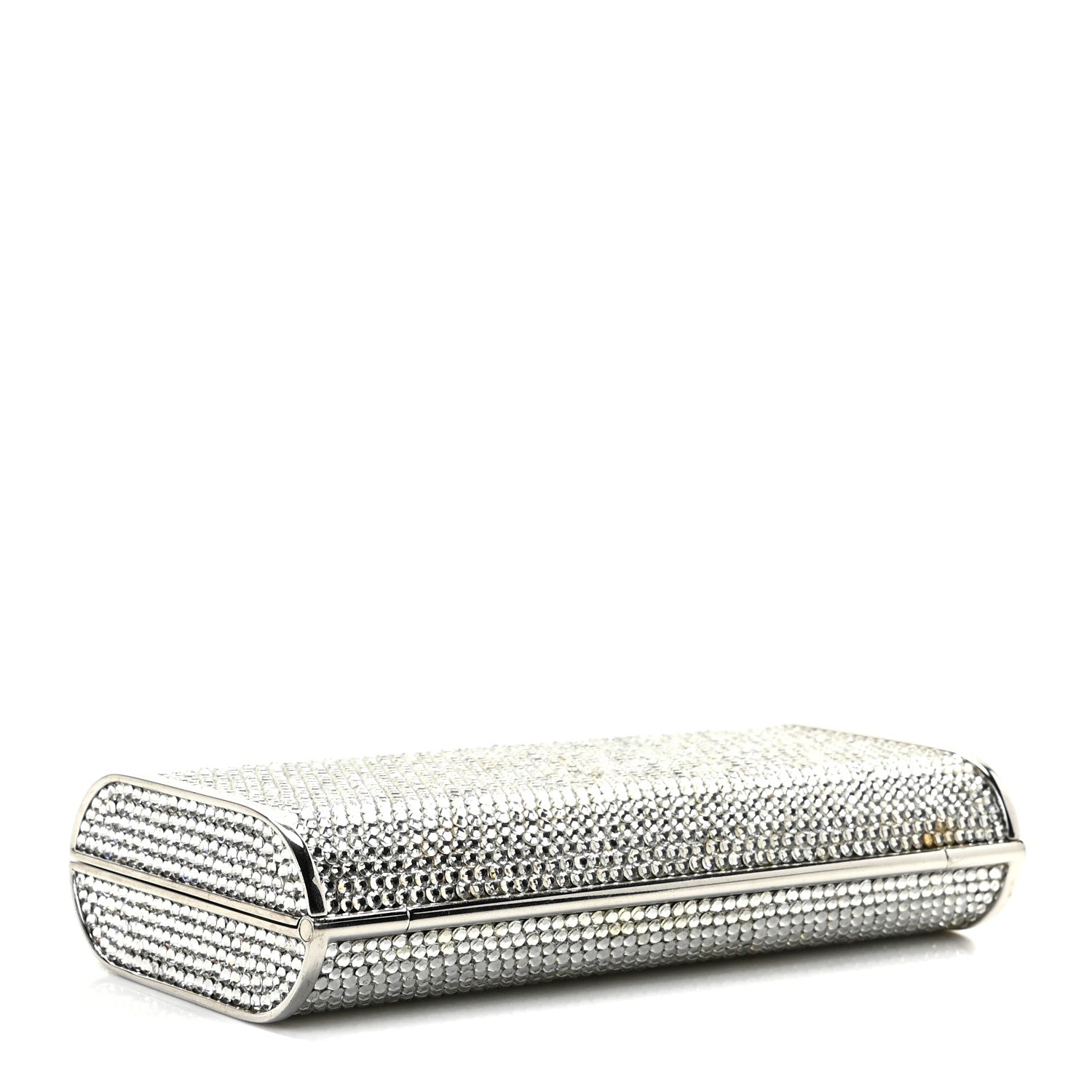 Judith Leiber Swarovski Crystal Minaudiere Clutch Silver 3 of 7