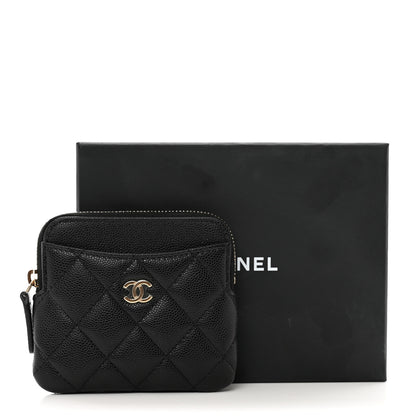 Chanel Caviar Quilted Zip Card Holder Wallet Black 8 of 8