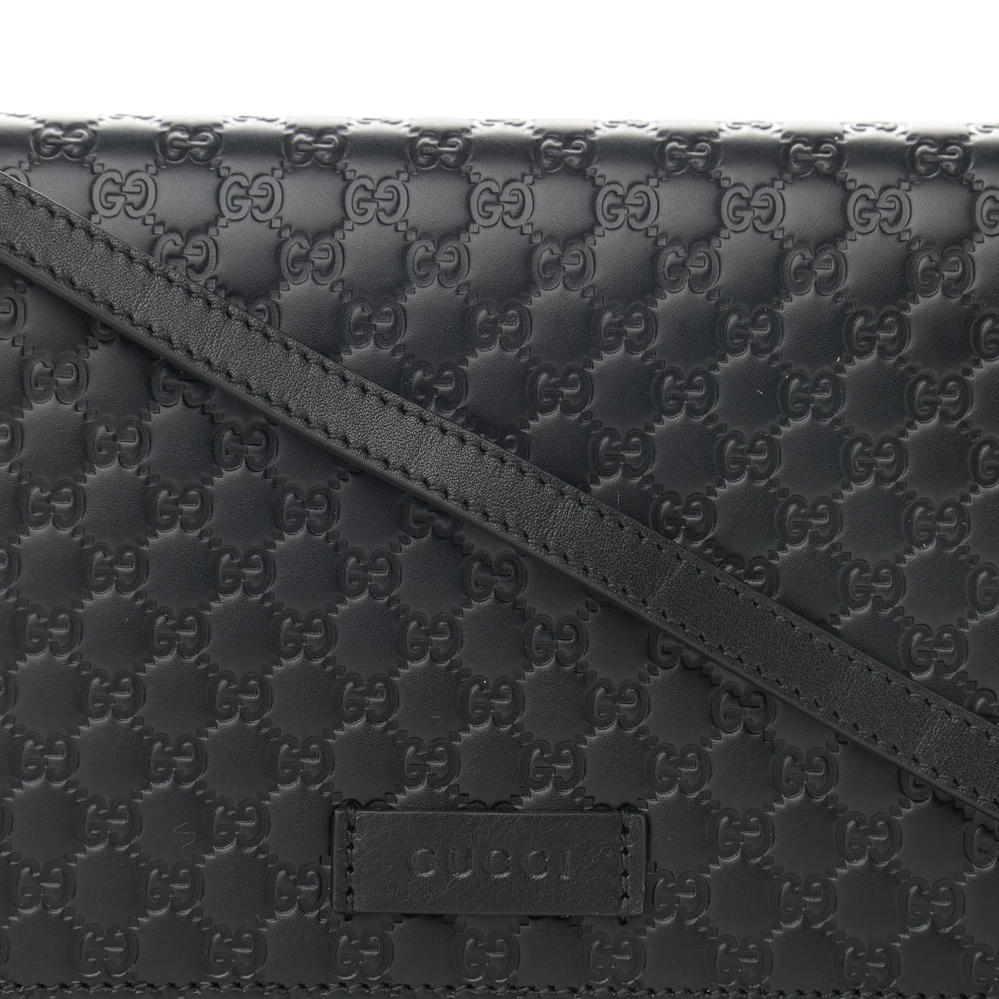 Microguccissima Crossbody Wallet Black