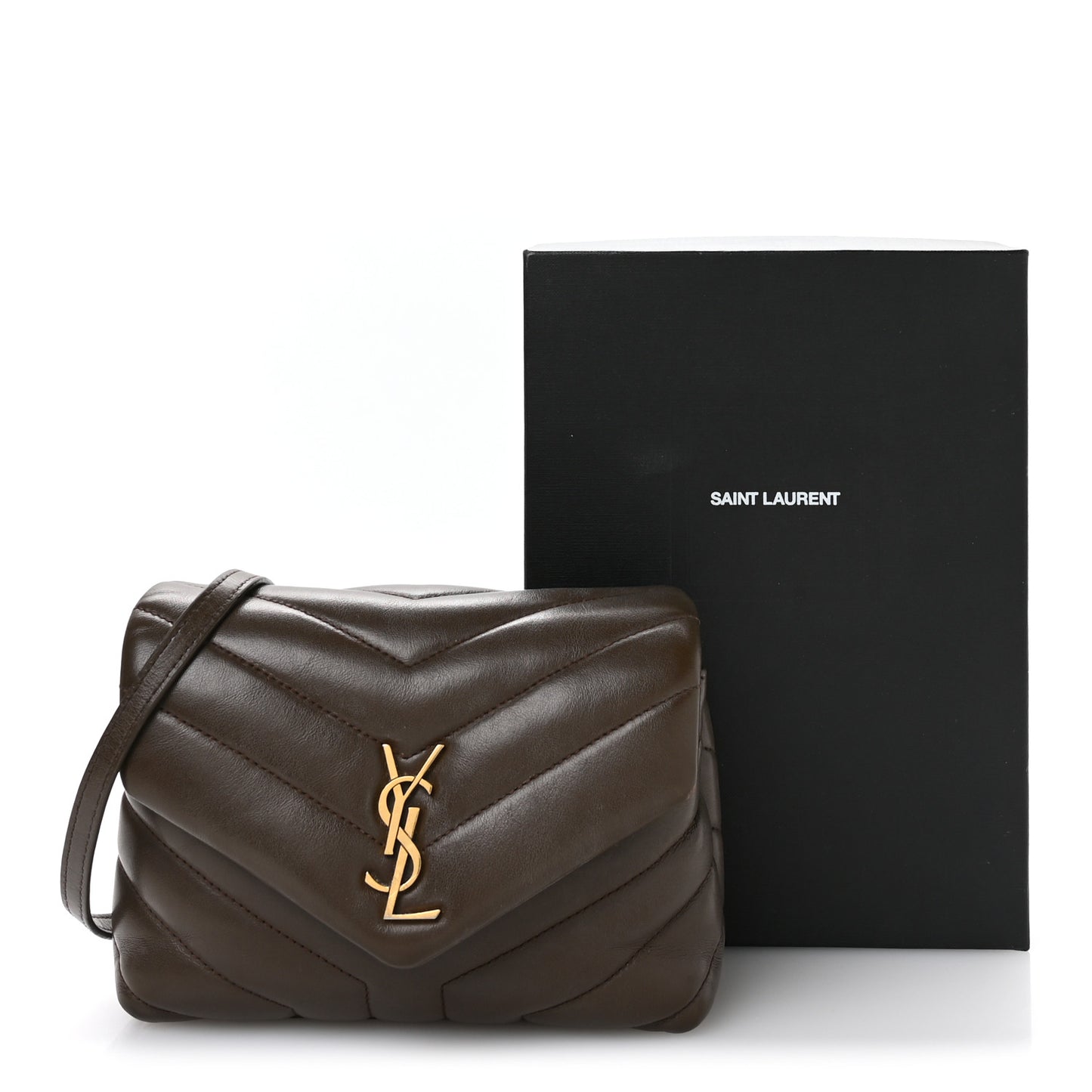 Calfskin Y Quilted Monogram Toy Loulou Crossbody Bag Soil Brown