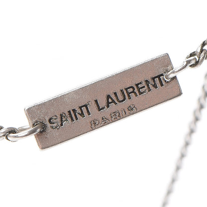 Saint Laurent Brass Skeleton Chain Necklace Silver 4 of 6