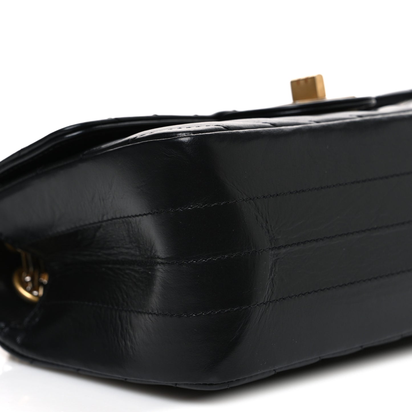 Aged Calfskin Chevron Quilted 2.55 Reissue Mini Flap Black