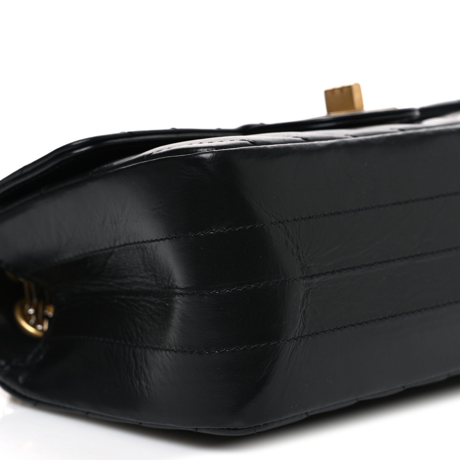 Chanel Aged Calfskin Chevron Quilted 2.55 Reissue Mini Flap Black 9 of 10