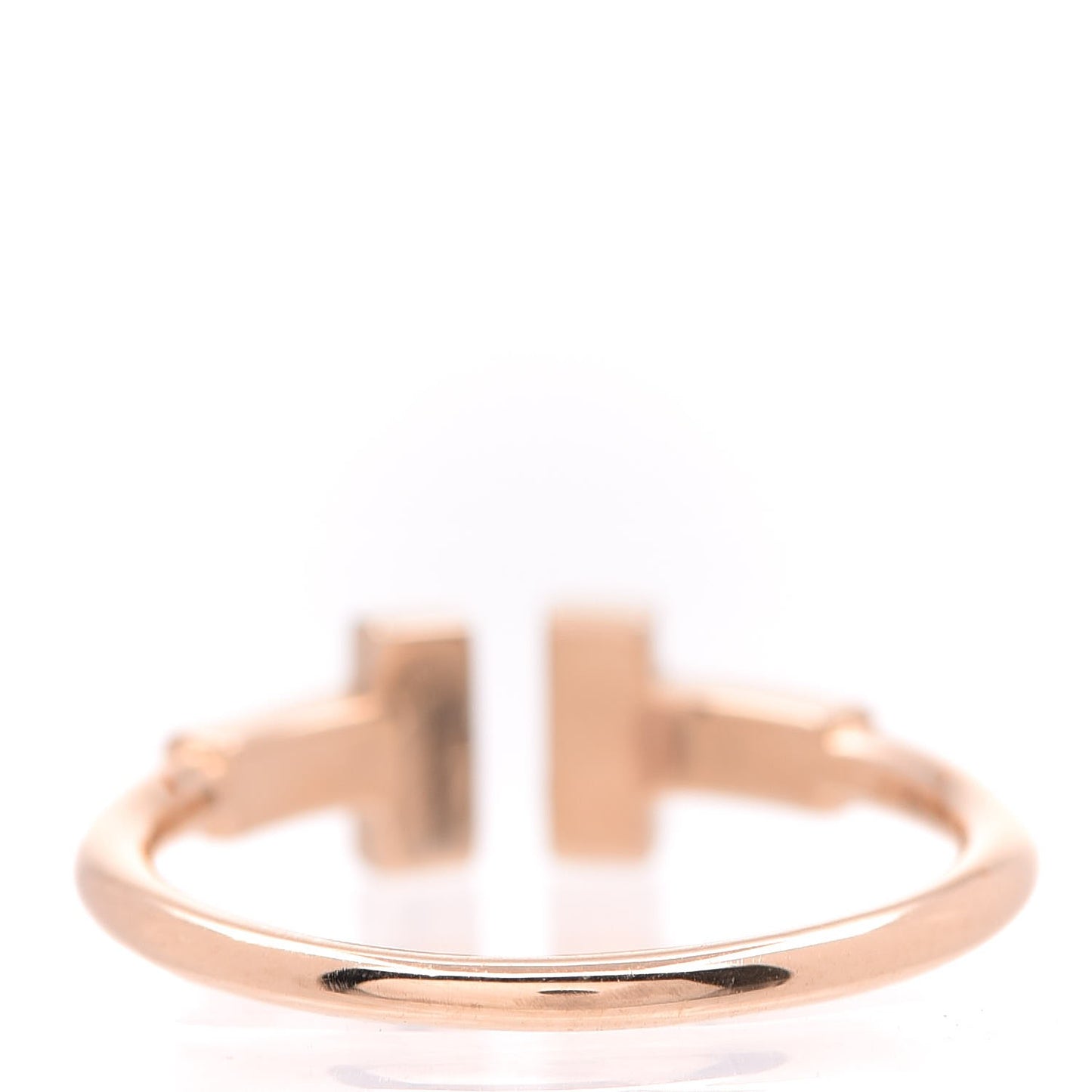 18K Rose Gold Diamond T Wire Ring 52 6