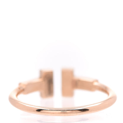 Tiffany 18K Rose Gold Diamond T Wire Ring 52 6 3 of 5