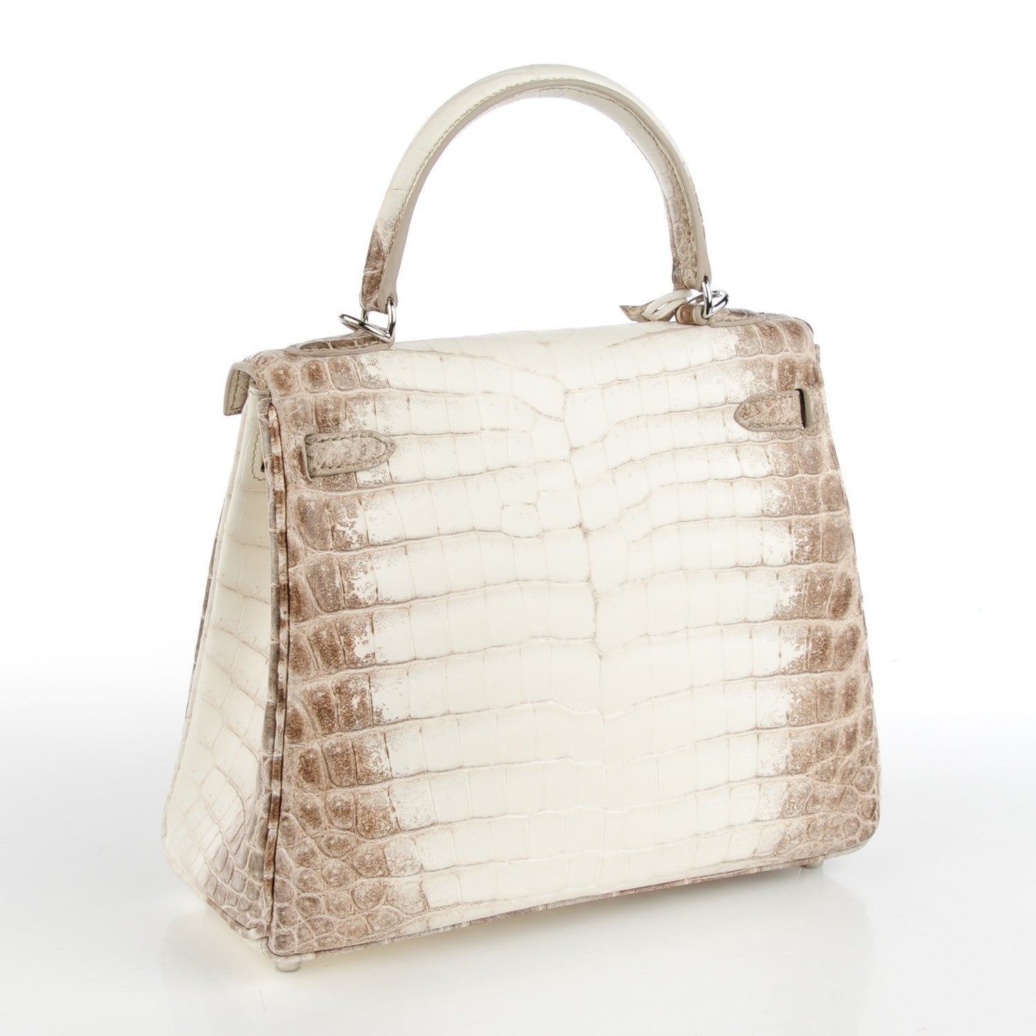 Hermes Matte Niloticus Crocodile Himalaya Kelly Retourne 25 White 3 of 32