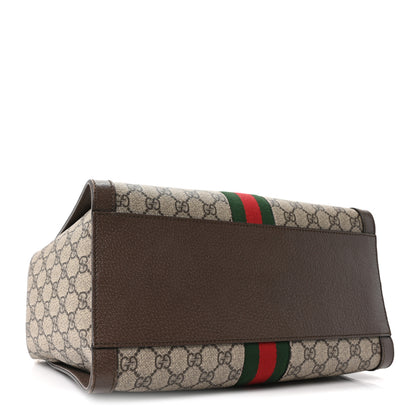 Gucci GG Supreme Monogram Web Medium Ophidia Tote Bag Brown 4 of 10