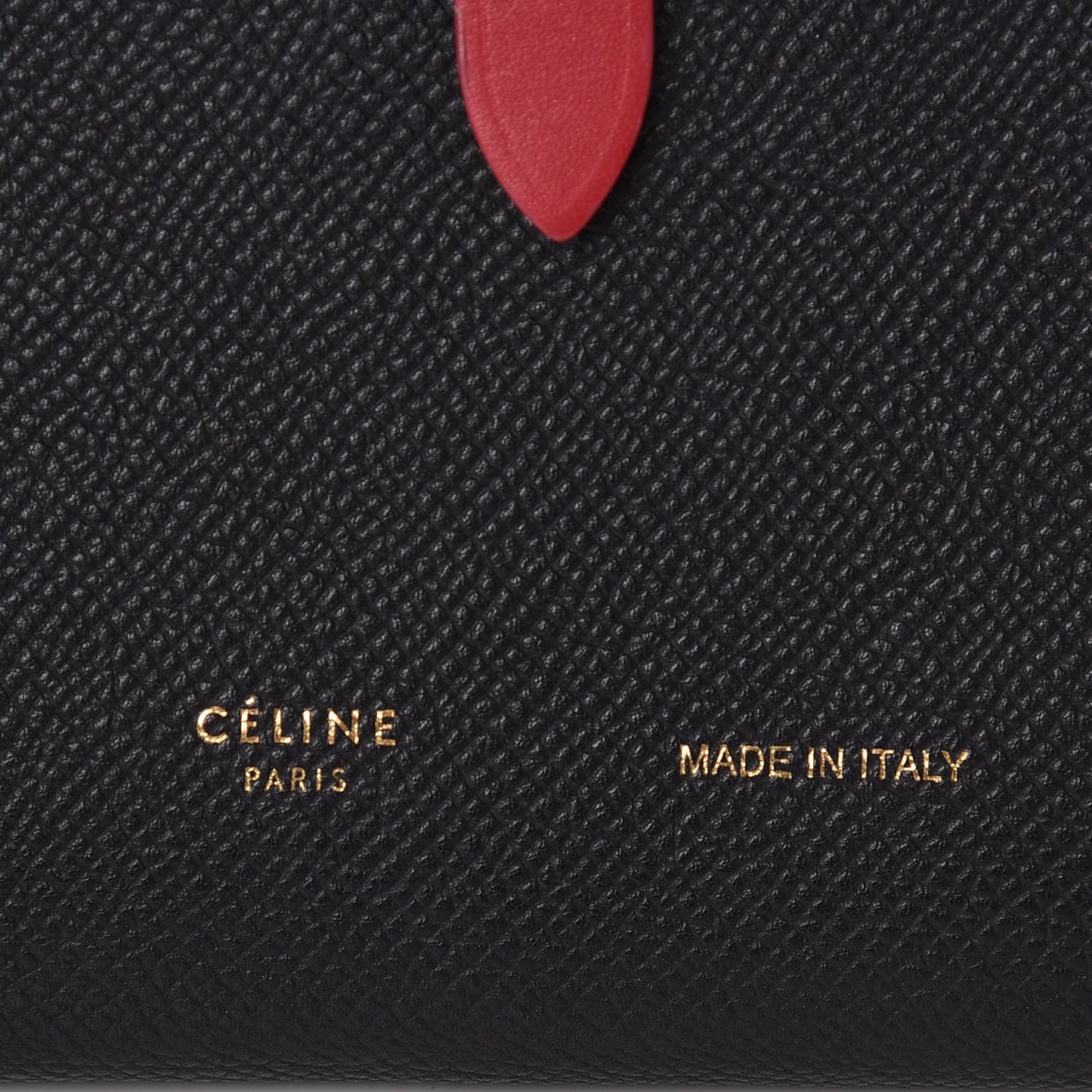 Grained Calfskin Large Multifunction Strap Wallet Black