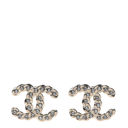 Chanel Crystal Pearls Coronation CC Earrings Gold 1 of 5