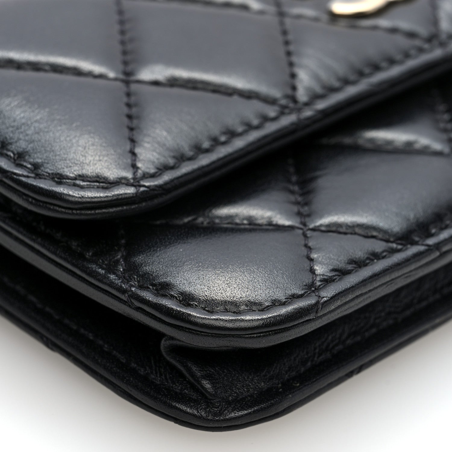 Chanel Calfskin Quilted Maxi Pearls Clutch With Chain Black 9 of 10