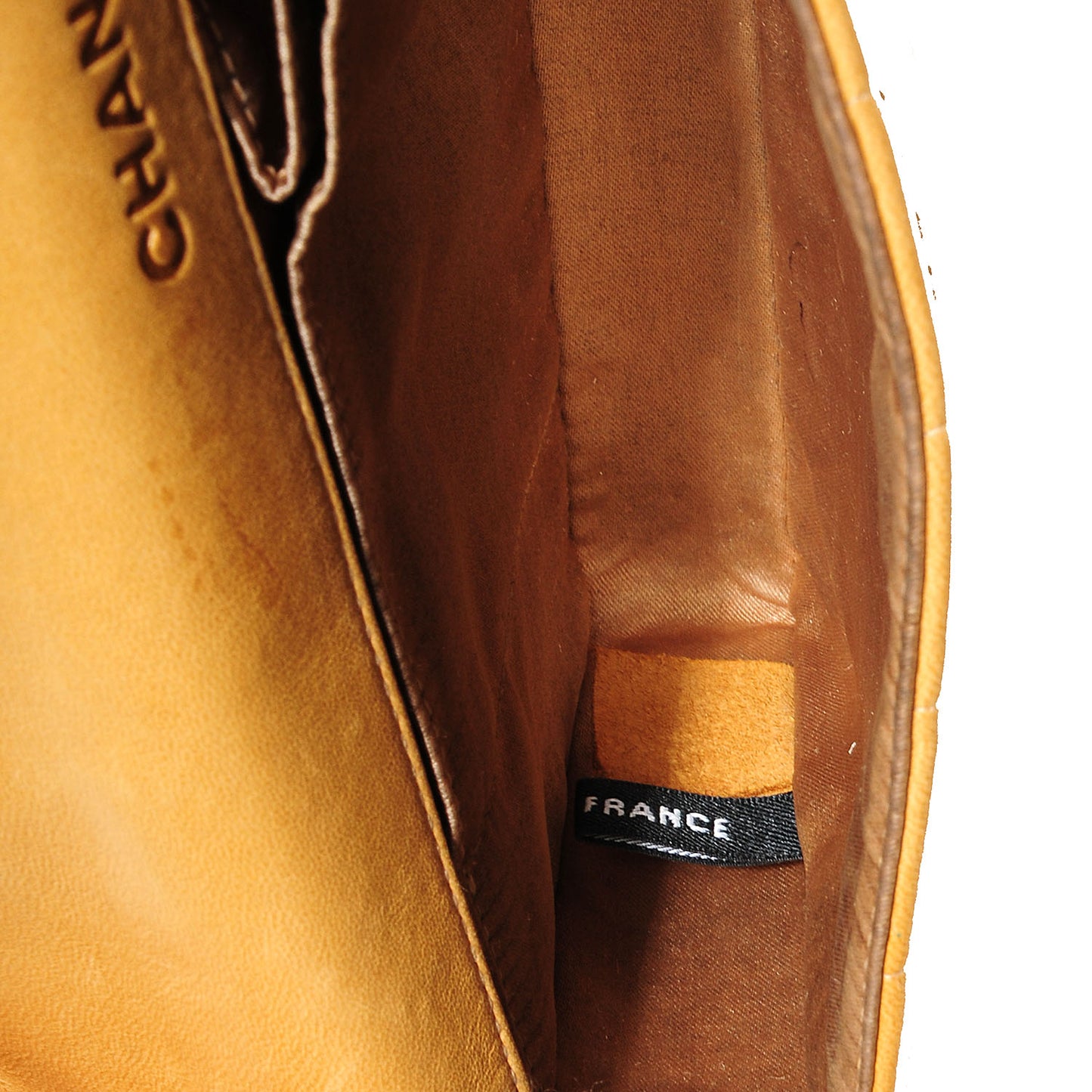 Lambskin East West Chocolate Bar Flap Beige