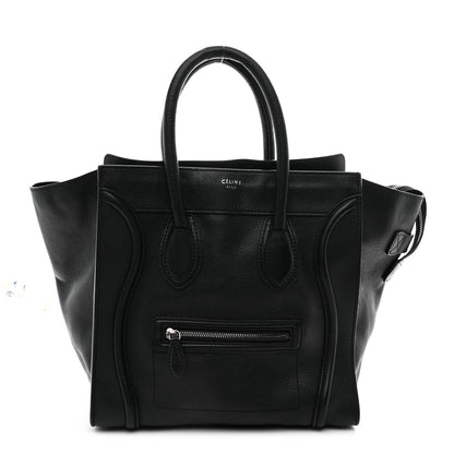 Celine Drummed Calfskin Mini Luggage Black 1 of 10