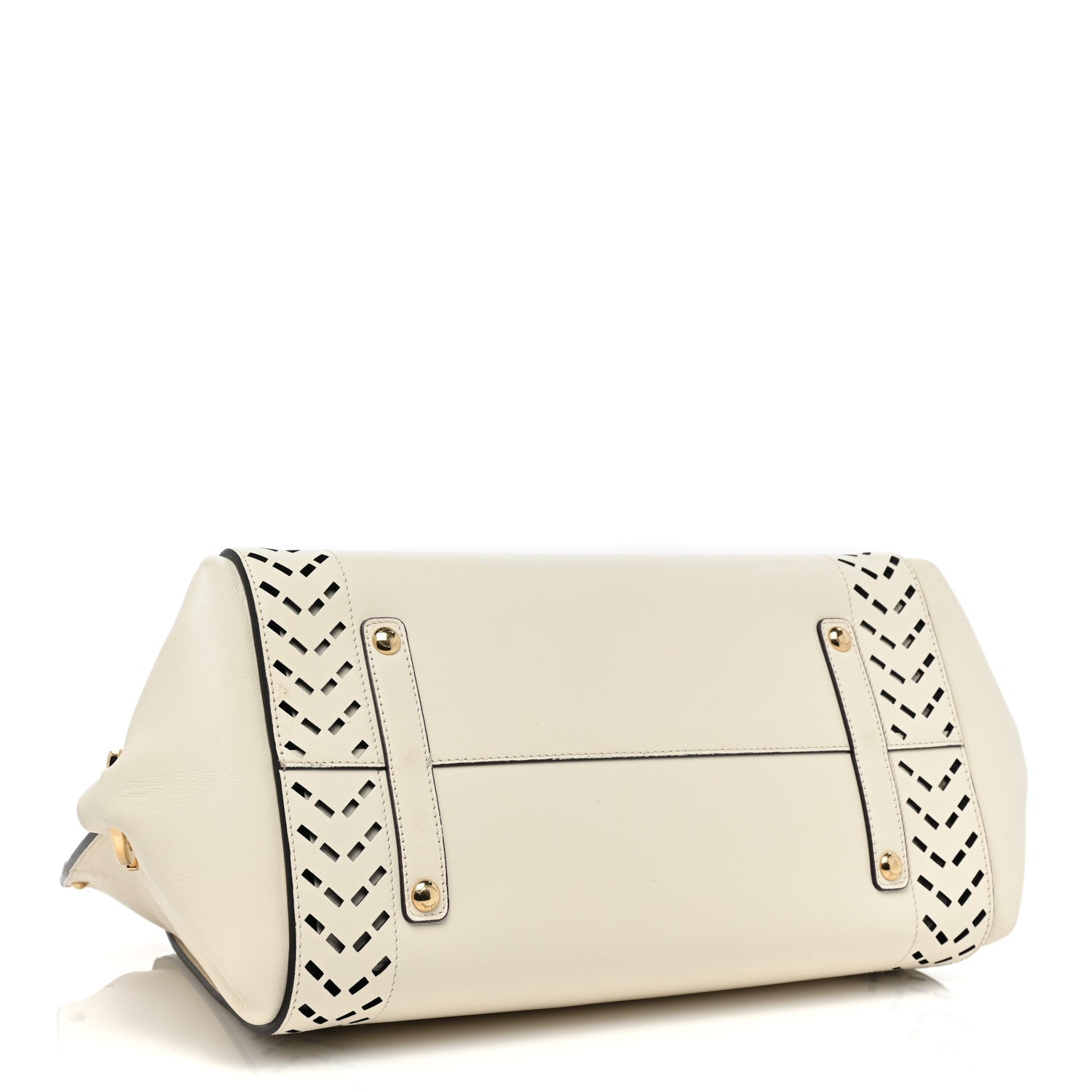 Salvatore Ferragamo Calfskin Perforated Sofia Satchel White 4 of 26