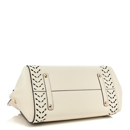 Salvatore Ferragamo Calfskin Perforated Sofia Satchel White 4 of 26