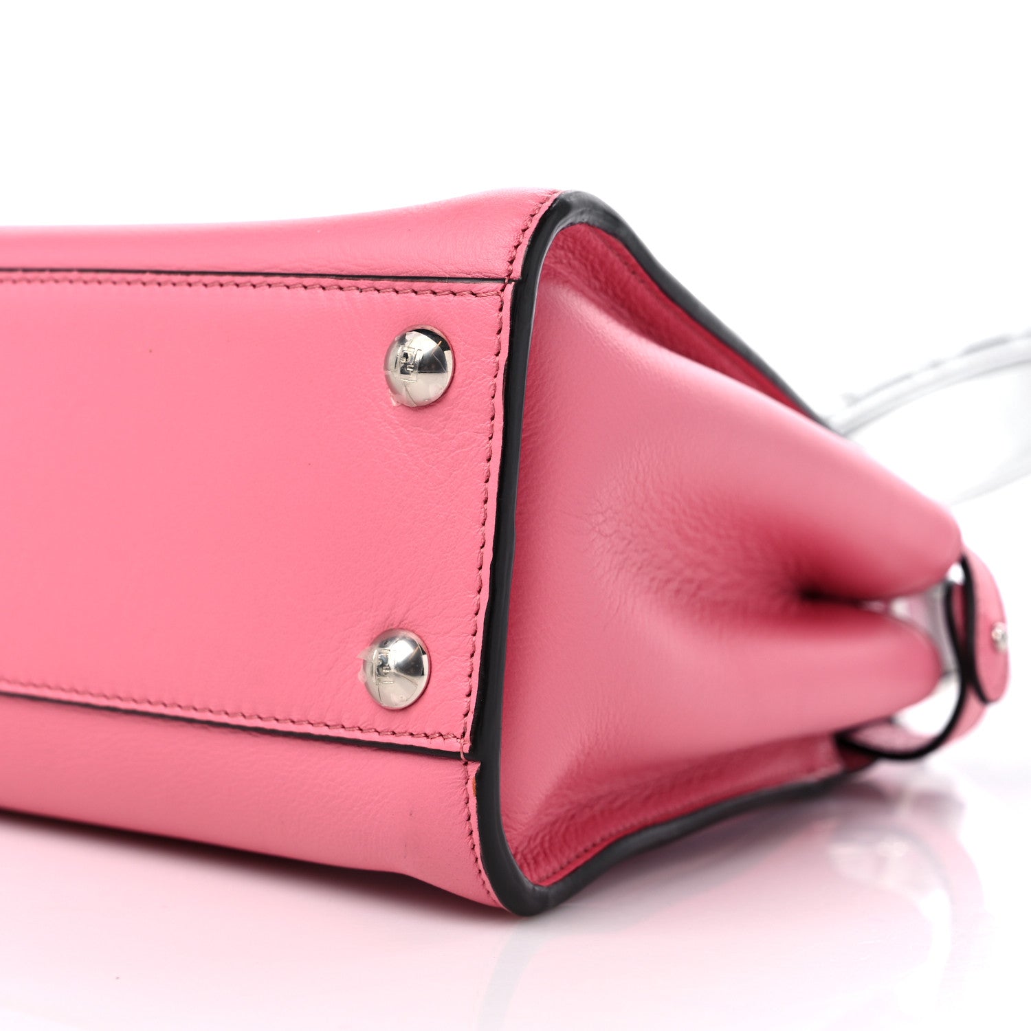 Fendi Vitello Seta Nappa Mini Plexi Handle Peekaboo Iconic Satchel Pink 9 of 10