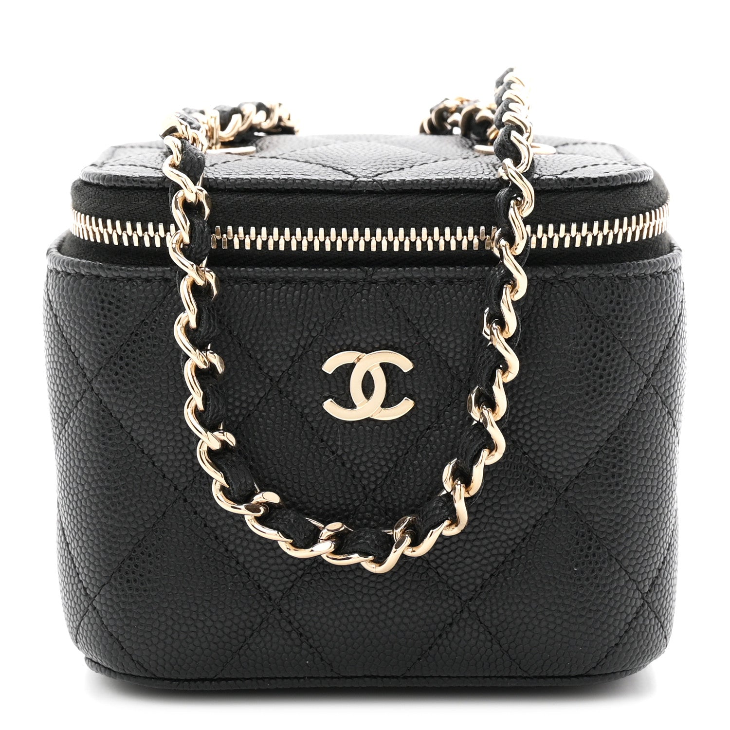 Chanel Caviar Quilted Mini Vanity Case With Chain Black 1 of 11