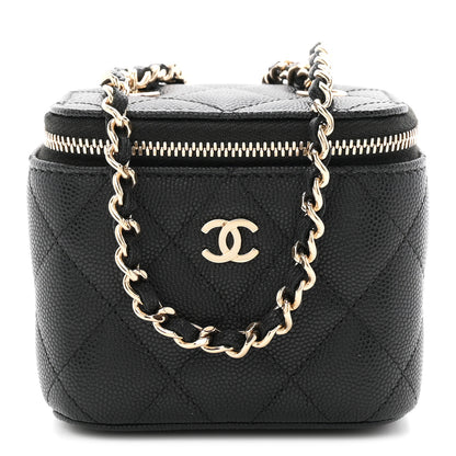 Chanel Caviar Quilted Mini Vanity Case With Chain Black 1 of 11
