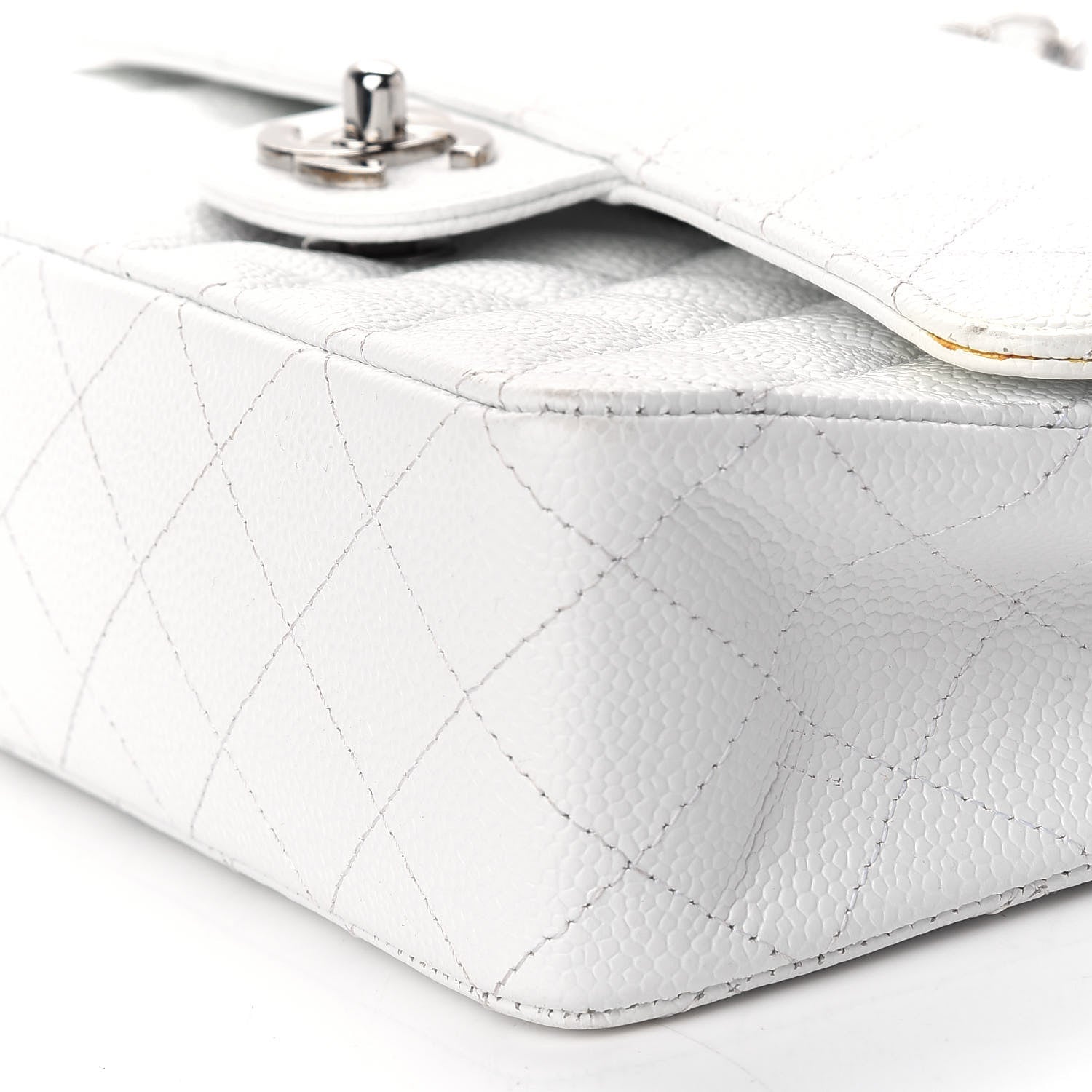 Chanel Caviar Quilted Medium Double Flap White 9 of 16