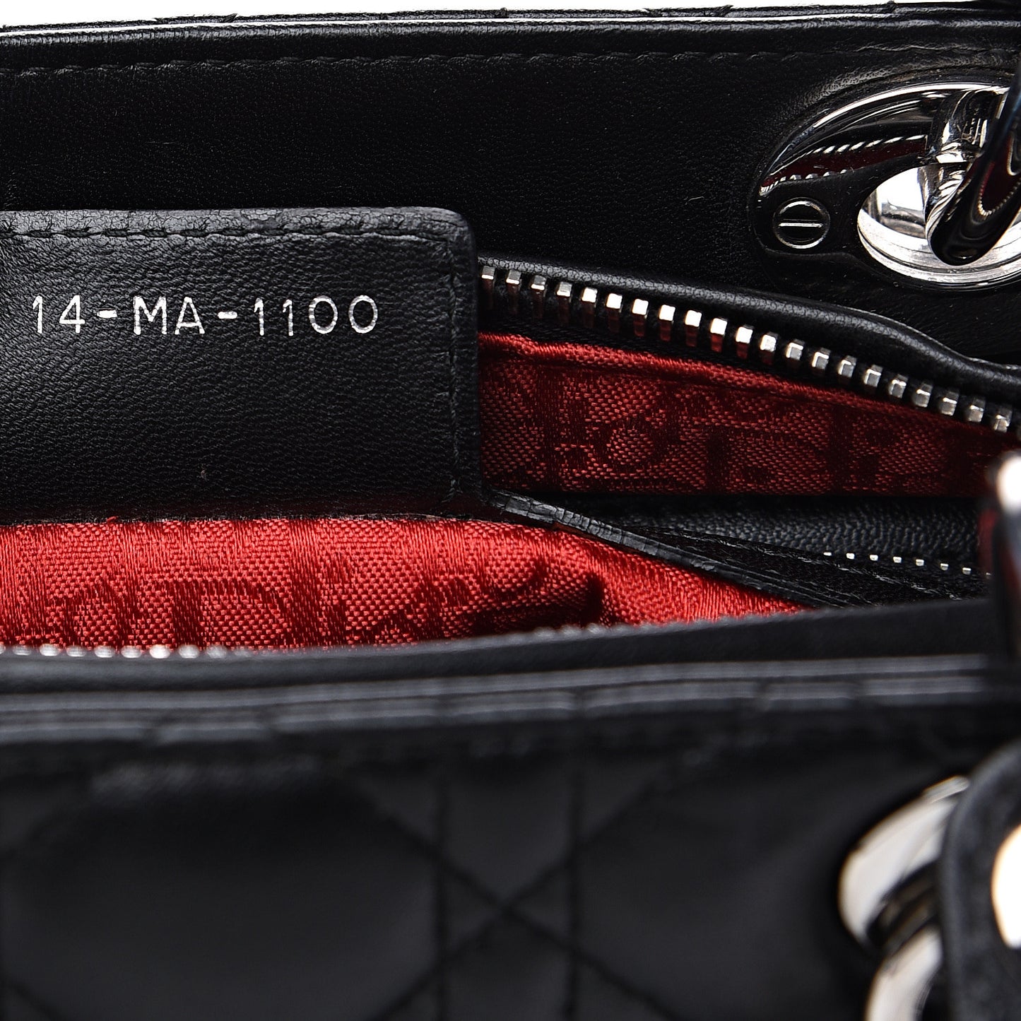 Lambskin Cannage Studded Double Strap Medium Lady Dior Black