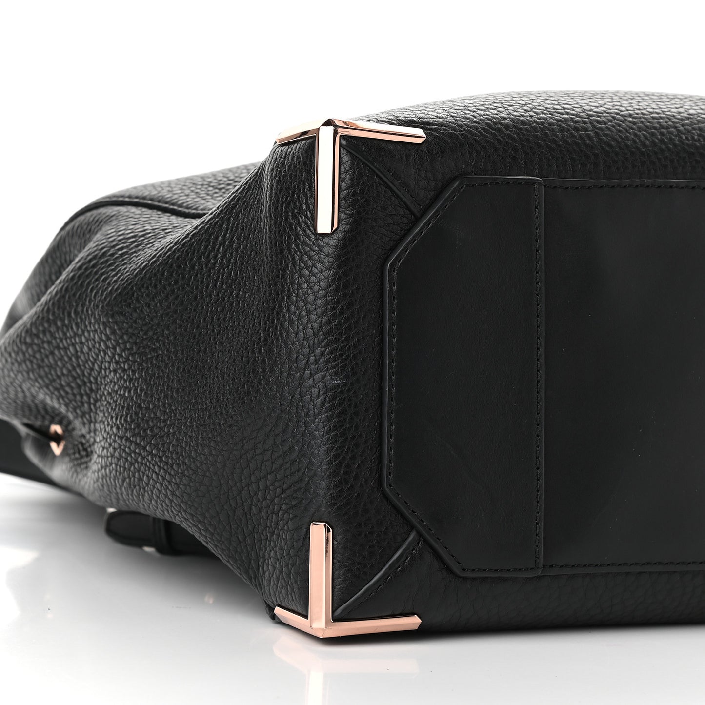 Pebbled Calfskin Prisma Skeletal Backpack Black Rose Gold Hardware