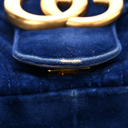 Gucci Velvet Matelasse Medium GG Marmont Shoulder Bag Cobalt Blue 12 of 12