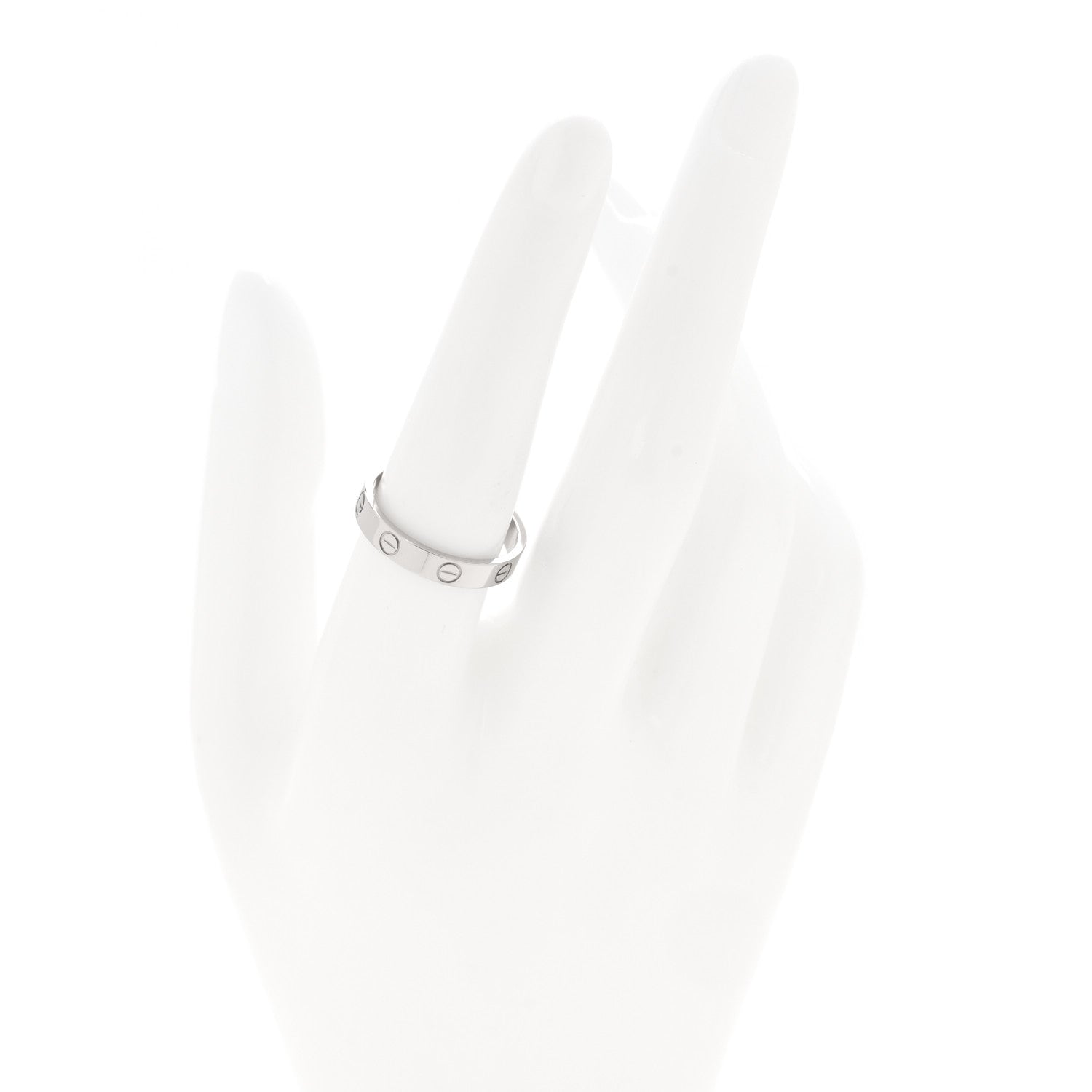 Cartier 18K White Gold 3.5mm LOVE Wedding Band Ring 56 7.75 2 of 5