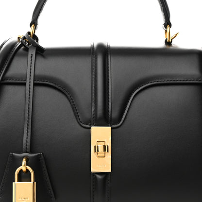 Celine Satinated Calfskin Small 16 Top Handle Bag Black 9 of 11