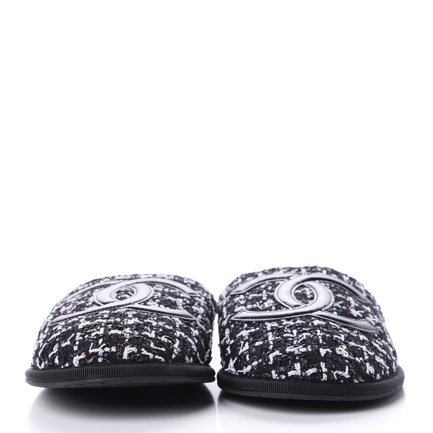 Chanel Tweed CC Flat Mules S Black 2 of 11
