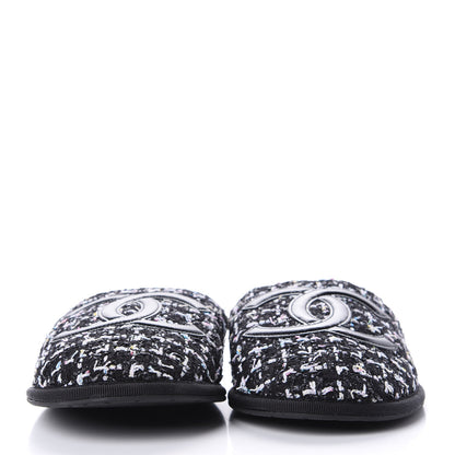 Chanel Tweed CC Flat Mules S Black 2 of 11