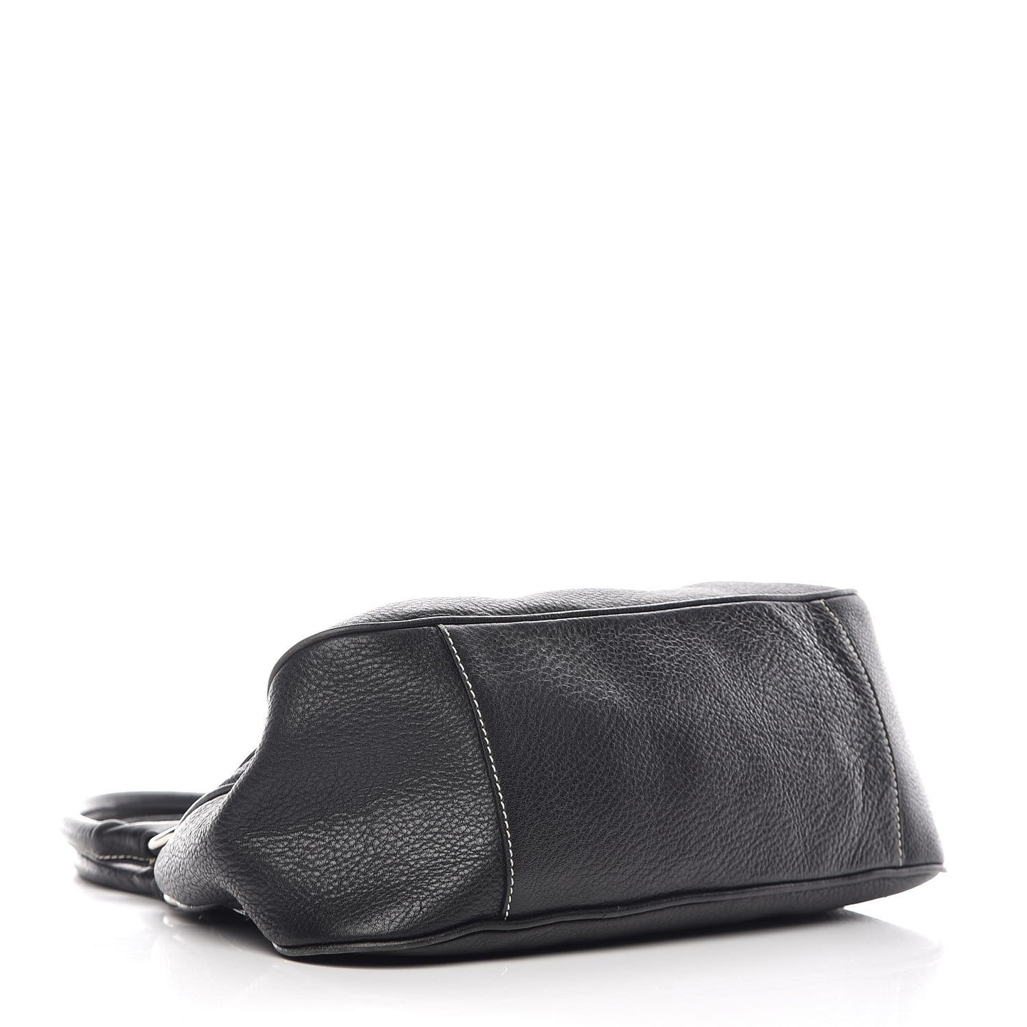 Vitello Daino Box Shoulder Bag Nero Black