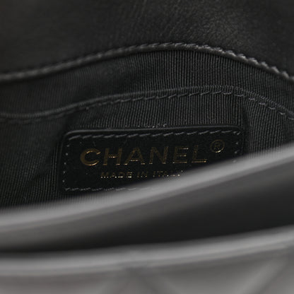 Chanel Calfskin Quilted Top Handle Flap Black 6 of 11