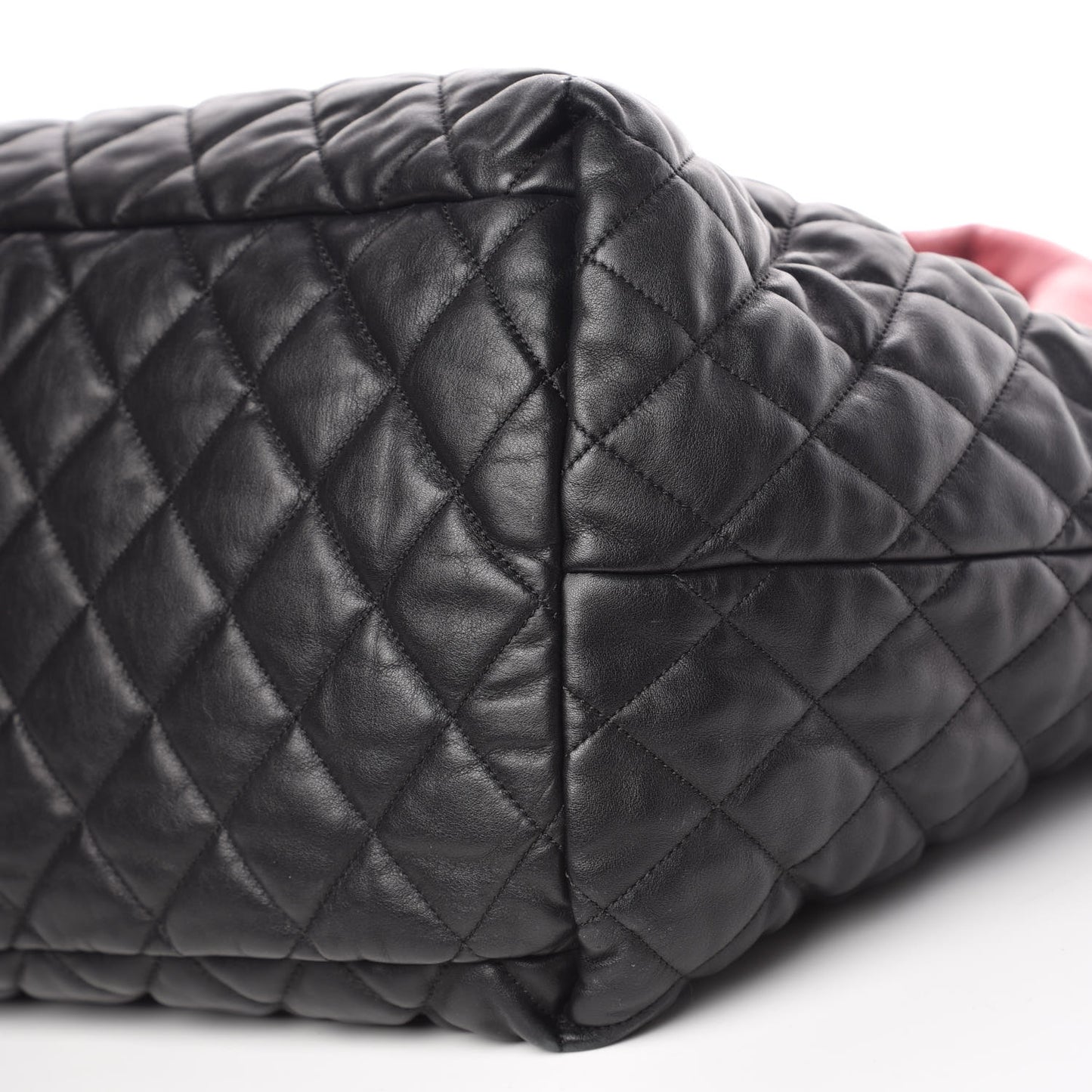 Lambskin Quilted Large Coco Cocoon Reversible Tote Black