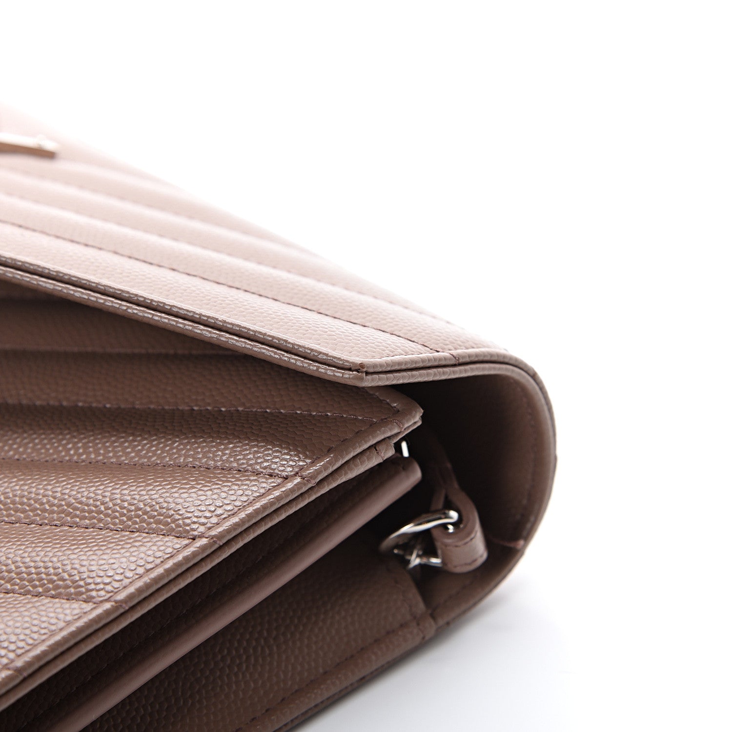 Saint Laurent Grain De Poudre Matelasse Chevron Monogram Chain Wallet Fard 15 of 16