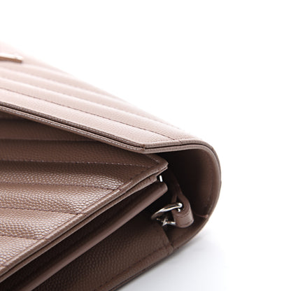 Saint Laurent Grain De Poudre Matelasse Chevron Monogram Chain Wallet Fard 15 of 16