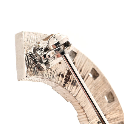 Chanel Baguette Crystal CC Brooch Silver Pink 5 of 5