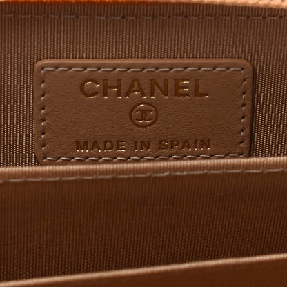 Chanel Caviar Quilted Boy Zip Around Coin Purse Wallet Beige 6 of 8