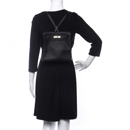 Hermes Taurillon Clemence Kelly Ado Backpack Black 2 of 10