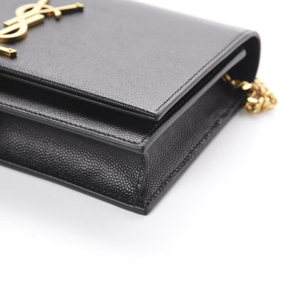 Saint Laurent Grain De Poudre Classic Monogram Kate Tassel Chain Wallet Black 6 of 7