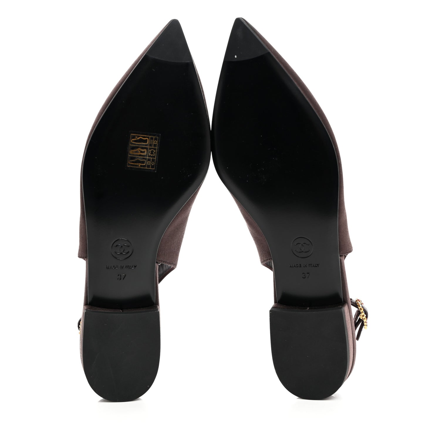 Satin Strass CC Slingback Flats 37 Burgundy Multicolor